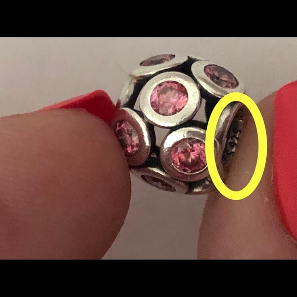 💕3/$85 Pink Cz .925 Sterling Silver Charm - Picture 4 of 10